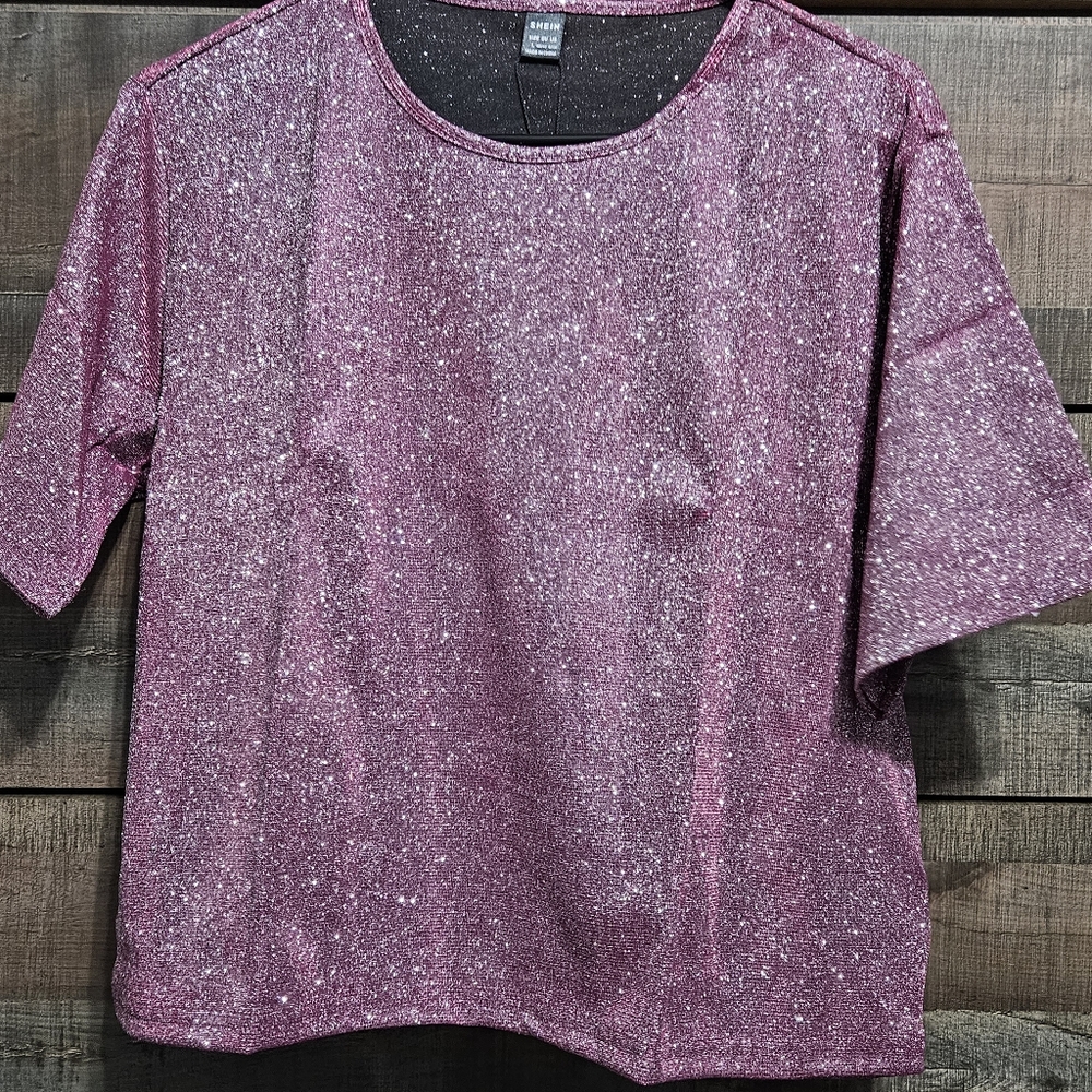 NWT Glittery Cropped Tee